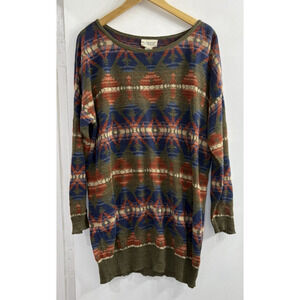 Vtg Ralph Lauren Denim Supply Womens‎ XL Aztec Knit Pullover Sweater Western